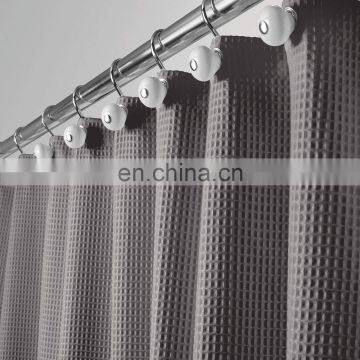 Extra Long Hotel Quality Polyester/Cotton Blend Fabric waffle weave Shower Curtain for bathroom