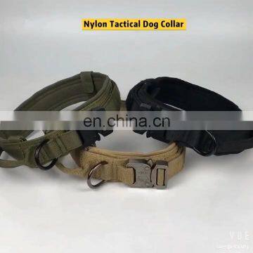 Adjustable Military Nylon Tactic Dog Collar Heavy Duty Metal Buckle Tactical Dog Collar with Handle