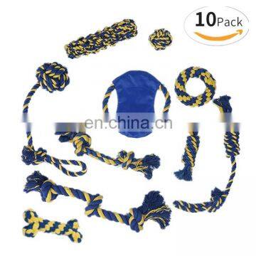 Durable variety pet puppy 10 pack chew dog rope toys set