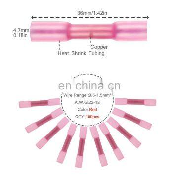 Hampool High Performance Red 50pcs Wire Connector Automotive Heat Shrink Terminals photo-5