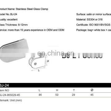 Wholesale Shower Door Balustrades 304 Zinc Alloy Stainless Steel Glass Clamp Post Clip photo-5