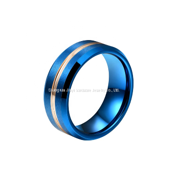 6mm 8mm Blue Tungsten Carbide Rings