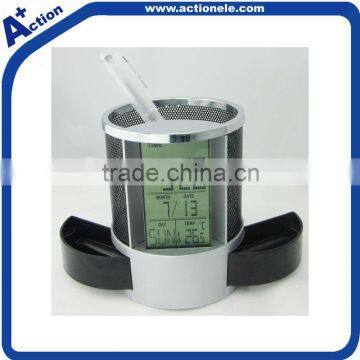 Penholder alarm digital table clcok with LED backlight