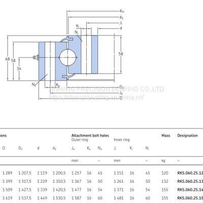 RKS.060.25.1534 turntable bearing swivel ring 1449X1619x68mm