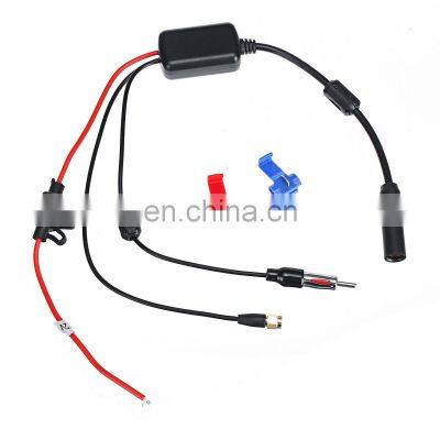 Universal DAB+ FM Car Antenna Aerial Splitter Cable Digital Radio Signal Amplifier Antenna Signal Booster 88-108MHz