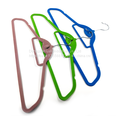 Black Color Adult Velvet Suits Hanger Shirt Plastic Hanger With Shoulder Notches photo-5