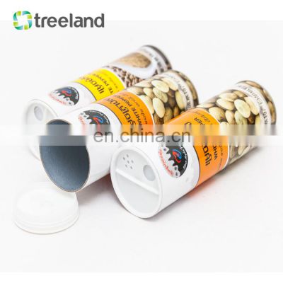 White Pepper Powder  Packing   Paper Tube with Plastic Spout Cover Spice Packaging Tube