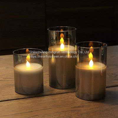 Holiday Candles Flameless White Dancing Moving Flame Wick Led Candle