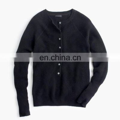 Cute Women Red Knit Thick Cardigan Sweaters photo-3