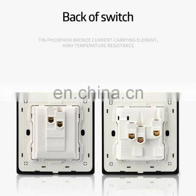 Type 86 UK/EU Standard 4 Gang 1/2 Way Wall Push Button Light Switch Thick Solid Wood Panel Socket and Switches Electrical 16A photo-5