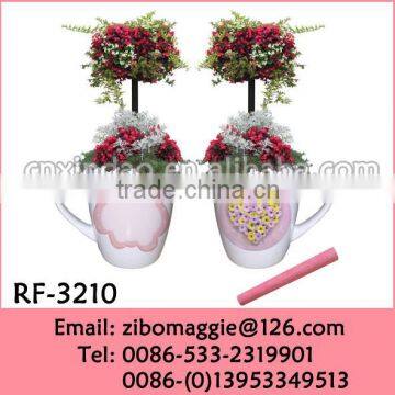 Belly Shape Wholesale White Porcelain Promotion Flower Pot Coffee Cup for Ceramic Planters