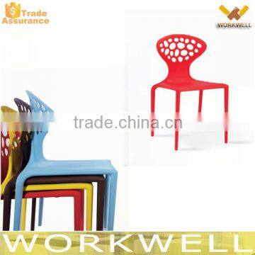 WorkWell high quality stackable plastic dining chair outdoor chair KW-P24