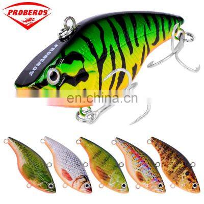 6 color pencil VIB lure bait 7.4cm 20.5g fake bait 6#BKB fish hook hard bait with fish hook