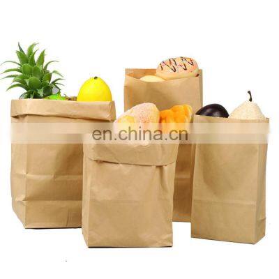 China Custom Brown Kraft Paper Packaging Grocery Bags Shopping Grocery