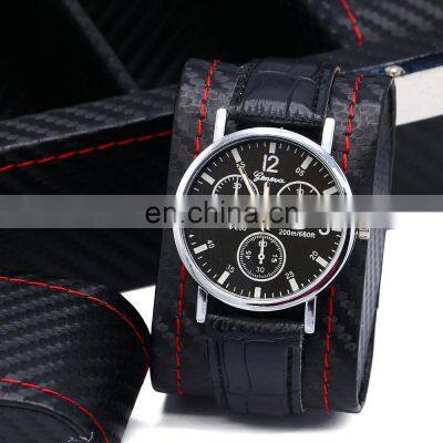 6 Slots Black Watch Box Watch Storage Box Display Watch Organizer Box photo-2