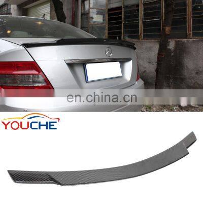 C74 style auto boot trunk spoiler for Mercedes Benz C class W204 4 door  sedan 2007-2014 carbon fiber spoiler