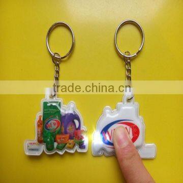 2014 Promotion gifts rubber pvc led keychain with metal split ring