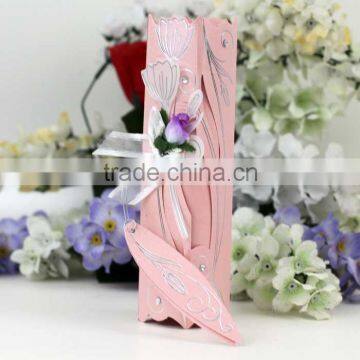 Ideal Products Embossed Scroll Wedding Invitation Card with Flower and Ribbon