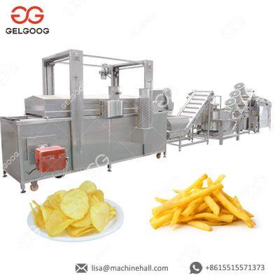 Process Of Making Potato Chips In Factory Frozen French Fries Processing Line Potato Processing Machine