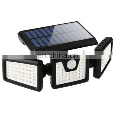 Hot Waterproof Outdoor Multi Angle Led Wall Lamp Led Solar Powered Garden Street Motion Pir Sensor Security Light