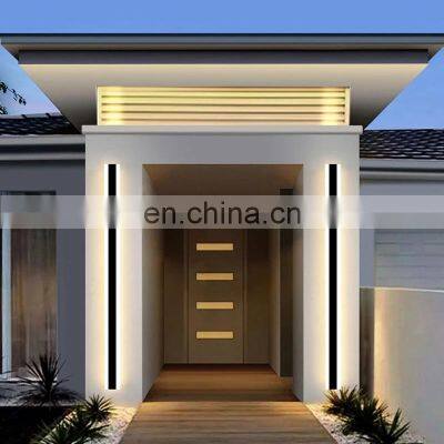 Outdoor Wall Light Waterproof Wall Lamp Long Strip Minimalist Line Light Porch Ip65 Sconce Light Villa Garden