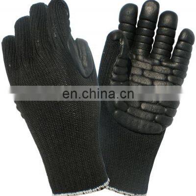 Impact proof Get Free Samples Top Fit Black Special Fiber Lining Foam Latex Rubber Anti Vibration Resistant Work Gloves