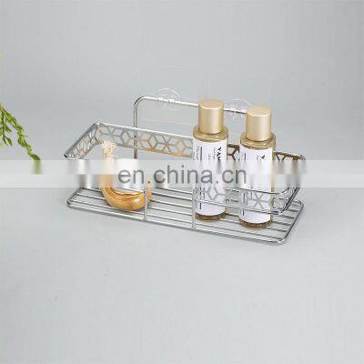 ODM Diamond Series Bathroom Iron Rack Wall Mounted Stickers Wire Basket Shower Caddy Bathroom Shelf photo-2