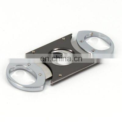 Wholesale High Quality Stainless Steel Double Blade Free Custom Logo Cigar Cutter photo-5