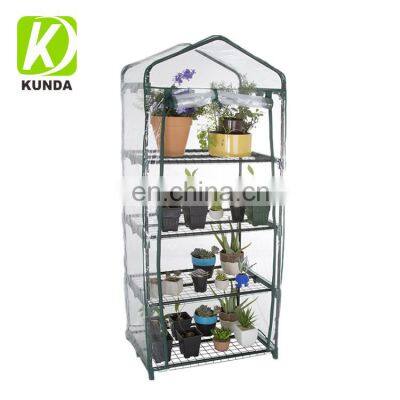 4-Tier Outdoor Mini Small Garden Greenhouses Grow Tent  with Zippered Cover and Metal Shelves