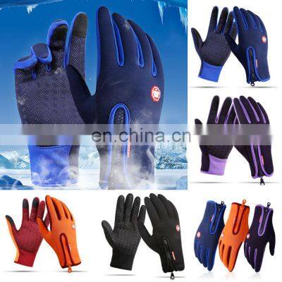 Waterproof Winter Warm Riding Full Finger Touch Screen Black Outdoor Sport Driving Cycling Gloves photo-3