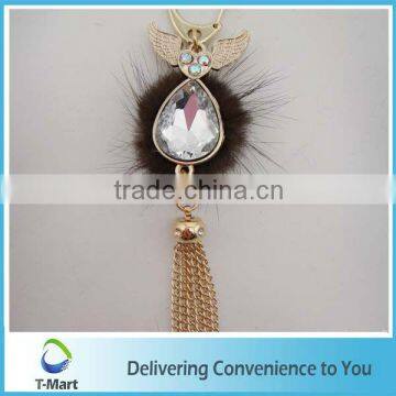 Wings with Colorful Crystal Pendant for key chain, bags, clothings, belts and all decoration