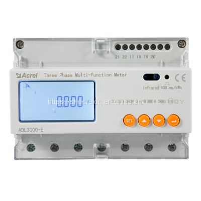 UL 35mm DIN Rail Bidirectional solar pv Kwh Meter ADL3000 Three Phase Digital Din Rail Kwh Meter RS485 Port with Modbus-RTU