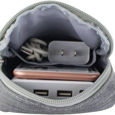 Electronic Accessories Bag,Digital Gadget Organizer Case,Gray photo-3