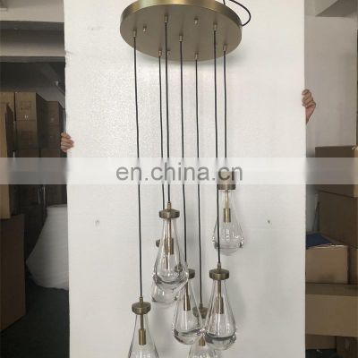 Modern Classic Copper and Brass Chandelier Pendant Lamp Small LED Light Combination for Home and Office Living Room Lighting