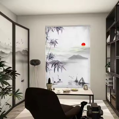 Motorized electric smart  print roller blinds 3d print graphic shades modern blinds Electric Motorised Manual Solar Blind Sunscreen