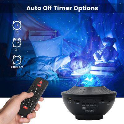 Ocean Wave Projector Starry Sky Night Light With Bluetooth Music Speaker Multiple Auora Color Dynamic Projector Lamp For Room photo-3