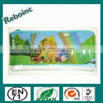 Clear Plastic Transparent school Pencil Case with zip closure