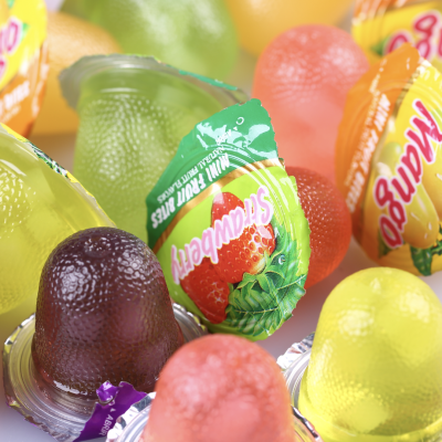 rico sabor a fruta Assortd Fresh Mini Galetina Dulces de golosinas con trozos de coco
