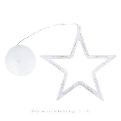 Indoor Hanging LED Christmas String Lights - Suction Cups, Snowflake/Santa for Holiday Window Ornaments