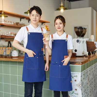 Custom Logo Printed Polyester Apron Commercial Grade Waterproof Overalls for Milk Tea Coffee Shops for Waiters Restaurant Staff photo-1