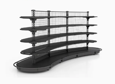 Modern Cold Steel Supermarket Shelf Mesh Back Shelves Furniture photo-5