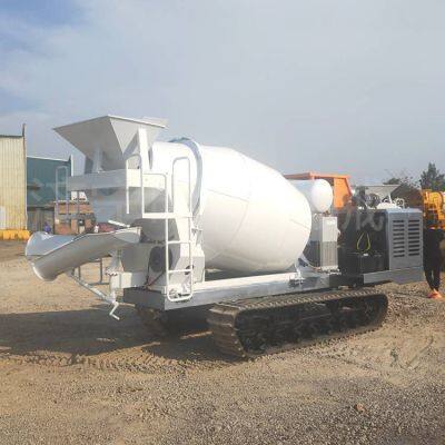 Tracked Tanker for Farmland Transformation, Tracked Cement Mixing and Transporting Vehicle, Concrete Tanker for Mountainous Area Transfer