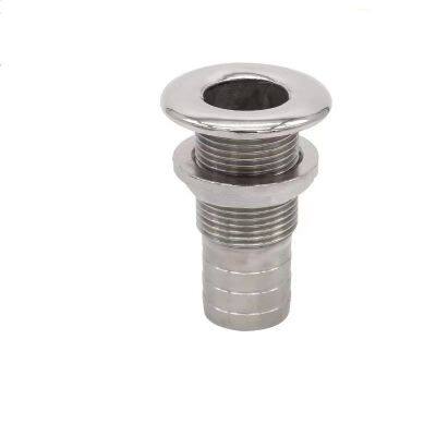Marine Parts 316 Stainless Steel Thru-Hull Valve Fitting Steel Boat Thru Hull Thru Drain Connector