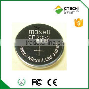 LiMnO2 Battery Type cr2032 lithium battery Maxell 3V coin cell