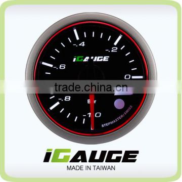 52mm 3 colors LED display auto gauge with warning and peak recall function Electrical Vacuum Gauge