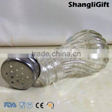 Cheap 50ml Ribbed Pepper Salt Jars Glass Spice Jars With Metal Lids photo-5