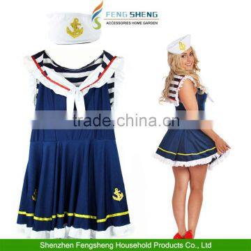 Ladies Naval Sailor Fancy Dress Skirt Blue Sexy Uniform Hen Halloween Costume