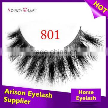 100% real horse fur false eyelash no synthetic private label eyelash packaging