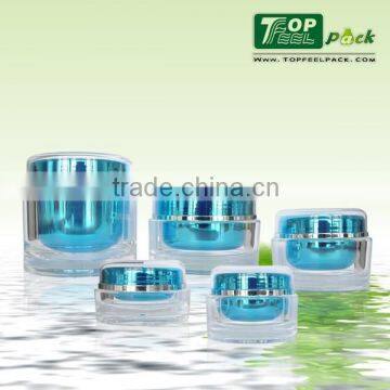 2015 High-end Acrylic Plastic Essential Cream Jar With Screw Cap 5g 15g 30g 50g 100g 200g