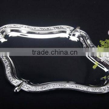 AN377 ANPHY FDA European Style Real Silver Plating Cake Dessert Nut Plate Wedding Decoration Metal Plate Tray Holder Display